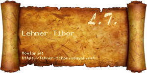 Lehner Tibor névjegykártya